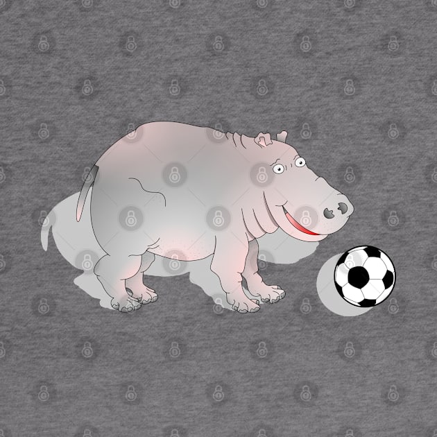 Hippo playing Football by mailboxdisco